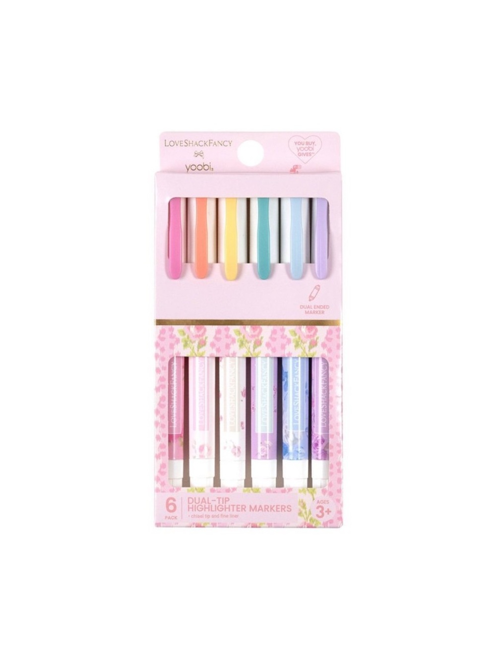 NWT LoveShackFancy x Target Yoobi 6 pack Double Ended Markers 🌈🖊️🩷